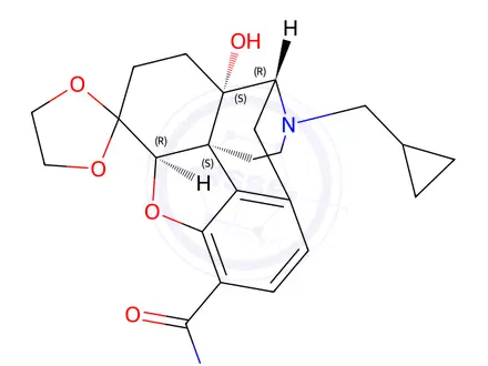 Chemical structure of Samidorphan isoquinoline dioxolane