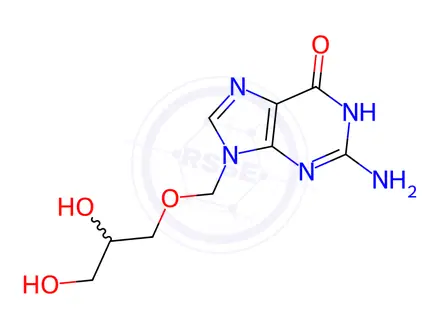 Chemical structure of Ganciclovir EP Impurity E (Ganciclovir USP Related Compound A, Iso-Ganciclovir)