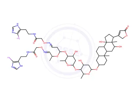 Chemical structure of digoxin-iodohistamine(bis(O-carboxymethyloxime))