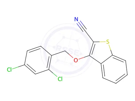 Chemical structure of 3-[(2,4-Dichlorobenzyl)oxy]-1-benzothiophene-2-carbonitrile