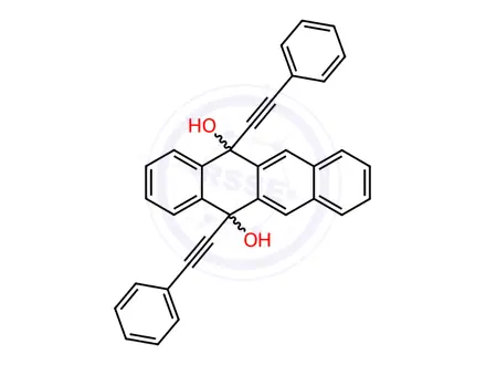 Chemical structure of 5,12-dihydro-5,12-bis(phenylethynyl)naphthacene-5,12-diol