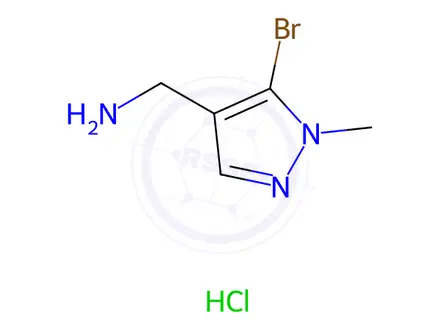 Chemical structure of (5-Bromo-1-methyl-1H-pyrazol-4-yl)methanamine hydrochloride