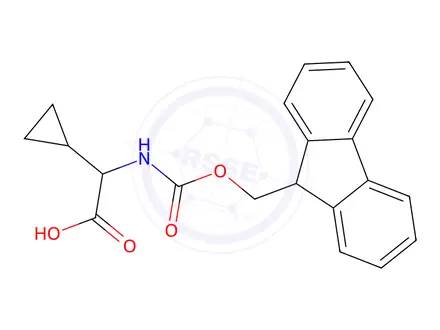 Chemical structure of A-(Fmoc-Amino)-cyclopropaneacetic Acid