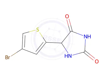 Chemical structure of 5-(4-Bromothiophen-2-yl)imidazolidine-2,4-dione