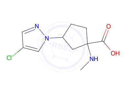 Chemical structure of 3-(4-Chloro-1h-pyrazol-1-yl)-1-(methylamino)cyclopentane-1-carboxylic acid