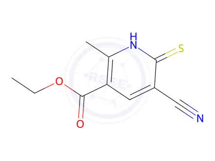 Chemical structure of Ethyl 5-Cyano-2-methyl-6-sulfanylpyridine-3-carboxylate