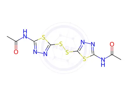 Chemical structure of Bis(2-Acetamido-1,3,4-thiadiazol-5-yl) disulfide