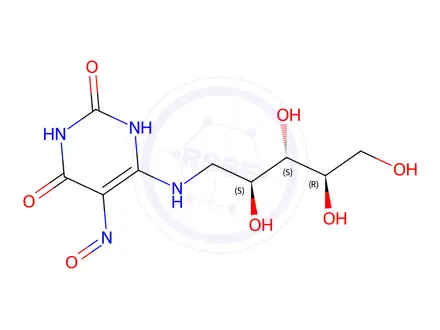 Chemical structure of 5-Nitroso-6-ribitylamino-2,4(1H,3H)-pyrimidinedioneDISCONTINUED, offer N546615