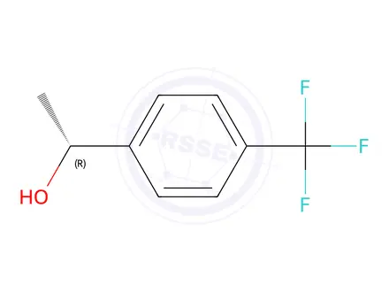 Chemical structure of (1R)-1-[4-(Trifluoromethyl)phenyl]ethan-1-ol