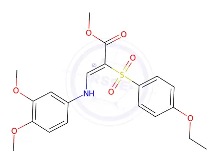 Chemical structure of Methyl (2Z)-3-[(3,4-dimethoxyphenyl)amino]-2-(4-ethoxybenzenesulfonyl)prop-2-enoate