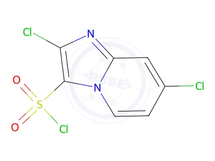 Chemical structure of 2,7-Dichloroimidazo[1,2-a]pyridine-3-sulfonyl chloride