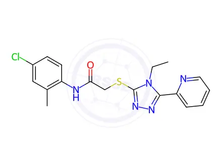 Chemical structure of N-(4-Chloro-2-methylphenyl)-2-((4-ethyl-5-(pyridin-2-yl)-4H-1,2,4-triazol-3-yl)thio)acetamide