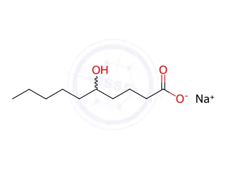 Chemical structure of 5-Hydroxydecanoate Sodium Salt