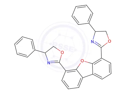Chemical structure of 2,2′-(4,6-Dibenzofurandiyl)bis[4,5-dihydro-4-phenyloxazole]