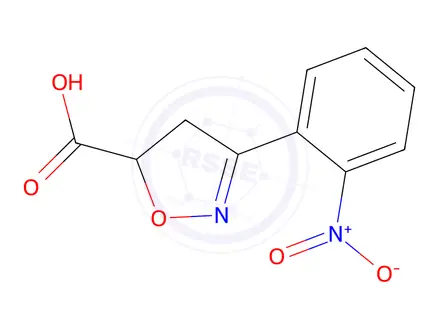 Chemical structure of 3-(2-Nitrophenyl)-4,5-dihydro-1,2-oxazole-5-carboxylic Acid