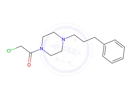 Chemical structure of 2-Chloro-1-(4-(3-phenylpropyl)piperazin-1-yl)ethan-1-one
