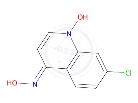 Chemical structure of Quinoline, 7-chloro-4-(hydroxyamino)-, 1-oxide