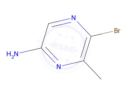 Chemical structure of 2-Amino-5-bromo-6-methylpyrazine