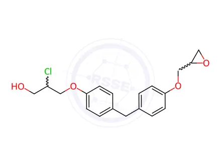 Chemical structure of Bisphenol f glycidyl (2-chloro-1-propanol) ether
