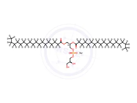 Chemical structure of 1,2-Distearoyl-sn-glycero-3-phospho-rac-(1-glycerol) Sodium Salt-d70