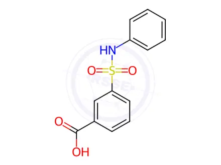 Chemical structure of 3-(Anilinosulfonyl)benzenecarboxylic Acid