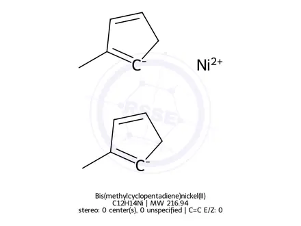 Chemical structure of Bis(methylcyclopentadiene)nickel(II)