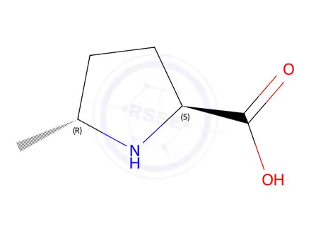 Chemical structure of Proline, 5-methyl-, trans-