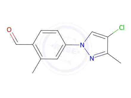 Chemical structure of 4-(4-Chloro-3-methyl-1h-pyrazol-1-yl)-2-methylbenzaldehyde