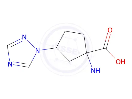 Chemical structure of 1-(Methylamino)-3-(1h-1,2,4-triazol-1-yl)cyclopentane-1-carboxylic acid