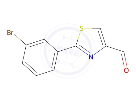 Chemical structure of 2-(3-Bromophenyl)-1,3-thiazole-4-carbaldehyde