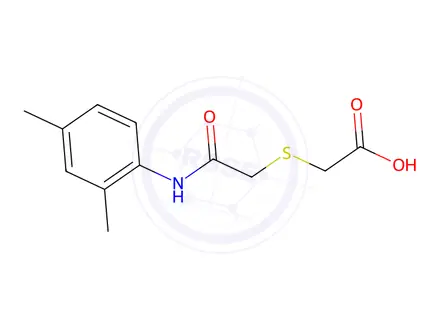 Chemical structure of 2-({[(2,4-Dimethylphenyl)carbamoyl]methyl}sulfanyl)acetic Acid