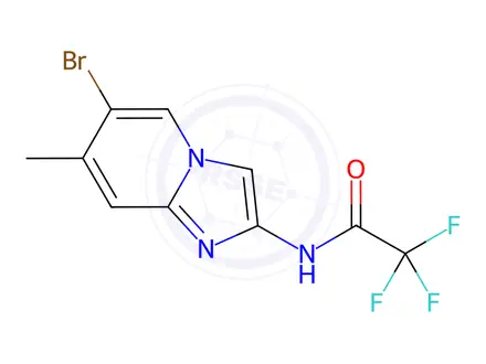 Chemical structure of N-(6-Bromo-7-methylimidazo[1,2-a]pyridin-2-yl)-2,2,2-trifluoroacetamide
