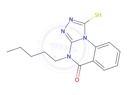 Chemical structure of 2,4-Dihydro-4-pentyl-1-thioxo[1,2,4]triazolo[4,3-a]quinazolin-5(1H)-one