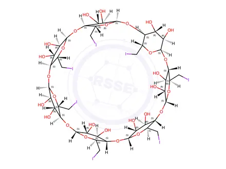 Chemical structure of Heptakis(6-deoxy-6-iodo)-beta-cyclodextrin