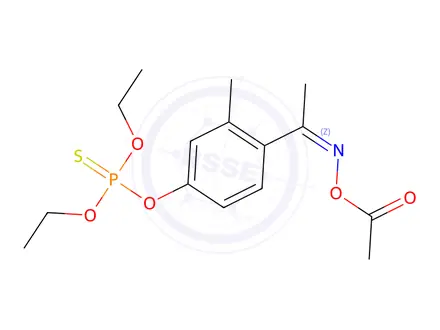 Chemical structure of [1-(4-diethoxyphosphinothioyloxy-2-methyl-phenyl)ethylideneamino] acet ate