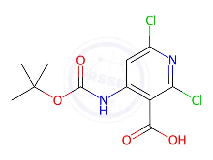 Chemical structure of 4-((tert-Butoxycarbonyl)amino)-2,6-dichloronicotinic acid