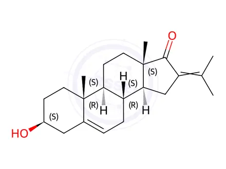Chemical structure of 3β-Hydroxy-16-(1-methylethylidene)androst-5-en-17-one