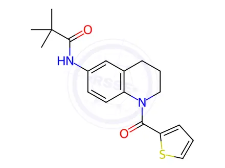 Chemical structure of N-(1-(Thiophene-2-carbonyl)-1,2,3,4-tetrahydroquinolin-6-yl)pivalamide