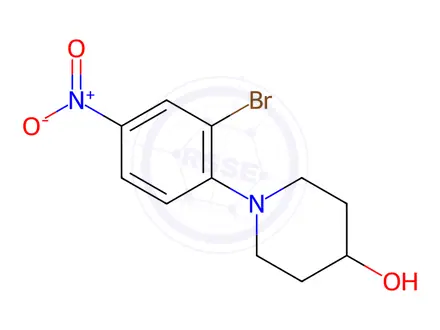 Chemical structure of 1-(2-Bromo-4-nitrophenyl)-4-hydroxypiperidine