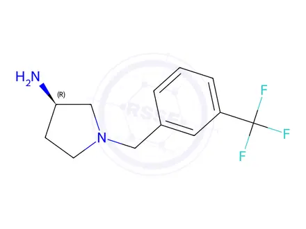 Chemical structure of (R)-1-(3-(trifluoromethyl)benzyl)pyrrolidin-3-amine