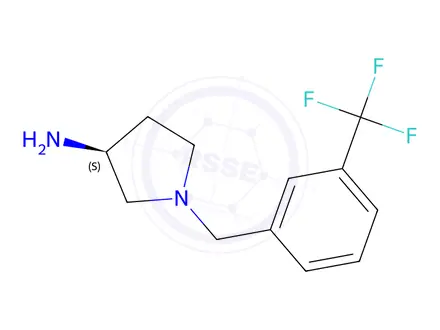 Chemical structure of (S)-1-(3-(trifluoromethyl)benzyl)pyrrolidin-3-amine