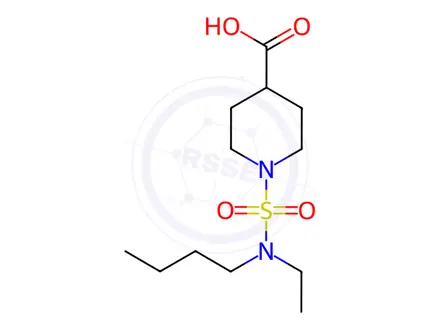 Chemical structure of 1-{[Butyl(ethyl)amino]sulfonyl}piperidine-4-carboxylic acid