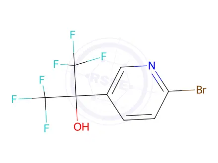 Chemical structure of 2-(6-Bromopyridin-3-yl)-1,1,1,3,3,3-hexafluoropropan-2-ol