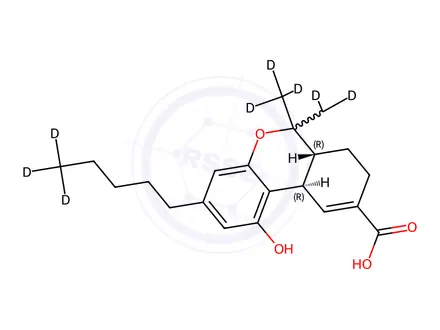 Chemical structure of (+/-)-11-nor-9-Carboxy-delta9-THC D9