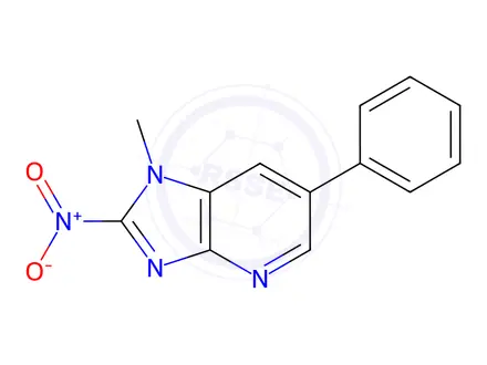 Chemical structure of 1-Methyl-2-nitro-6-phenylimidazo[4,5-B]pyridine