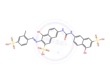 Chemical structure of 4-hydroxy-7-[[[(5-hydroxy-7-sulpho-2-naphthyl)amino]carbonyl]amino]-3-[(2-methyl-4-sulphophenyl)azo]naphthalene-2-sulphonic acid