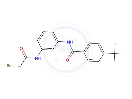 Chemical structure of N-{3-[(2-Bromoacetyl)amino]phenyl}-4-(tert-butyl)benzamide