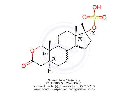 Chemical structure of Oxandrolone 17-Sulfate