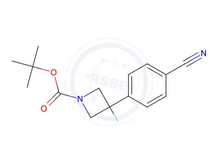 Chemical structure of TERT-BUTYL 3-(4-CYANOPHENYL)-3-FLUOROAZETIDINE-1-CARBOXYLATE
