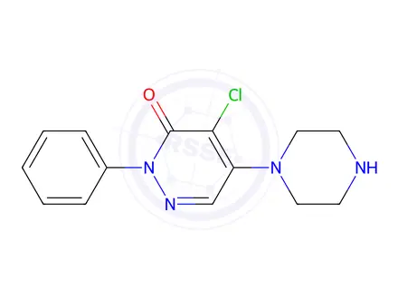 Chemical structure of 4-Chloro-2-phenyl-5-piperazin-1-ylpyridazin-3(2H)-one